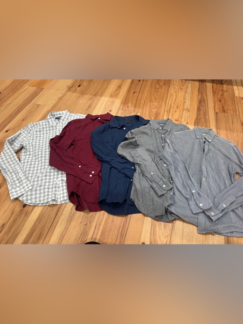 Bonobos Men's Long-Sleeve Button-Up Shirt bundle. Medium slim